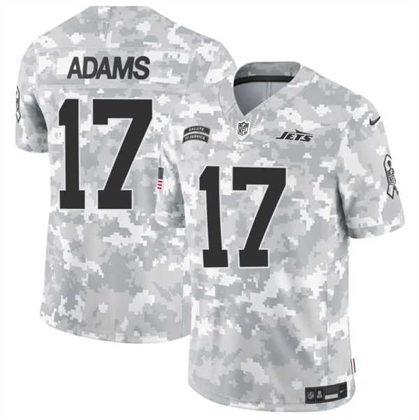 Mens New York Jets #17 Davante Adams 2024 F.U.S.E. Arctic Camo Salute to Service Limited Football Stitched Jersey Dzhi